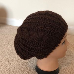 Ladies Knitted Hat Brown